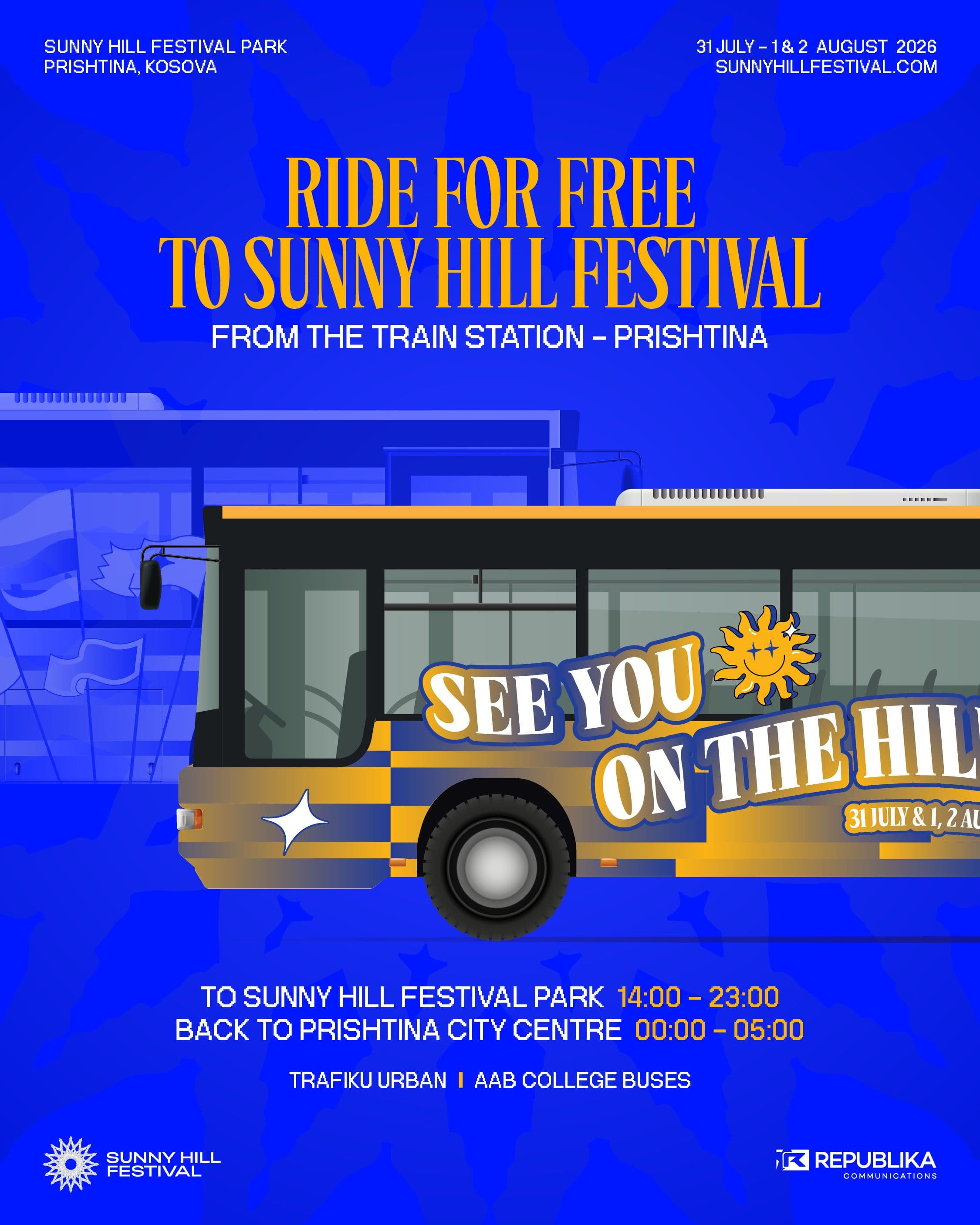 Ride to Sunny Hill Festival for free