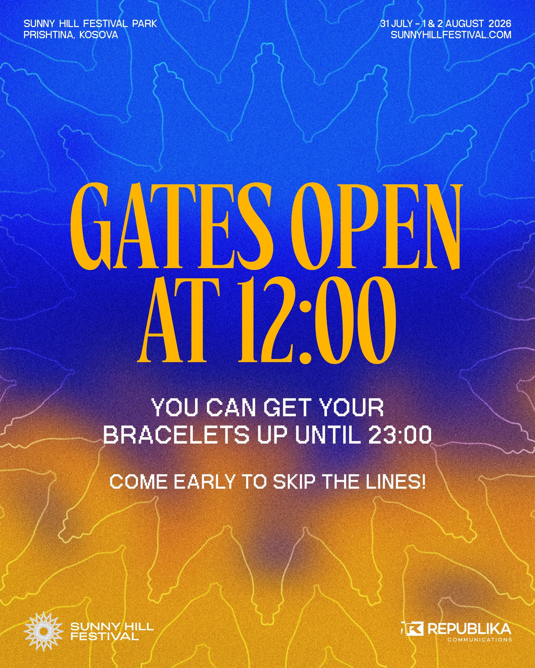 Festival Entry Guide: Gates Open at 12:00, Bracelet Collection Until 23:00